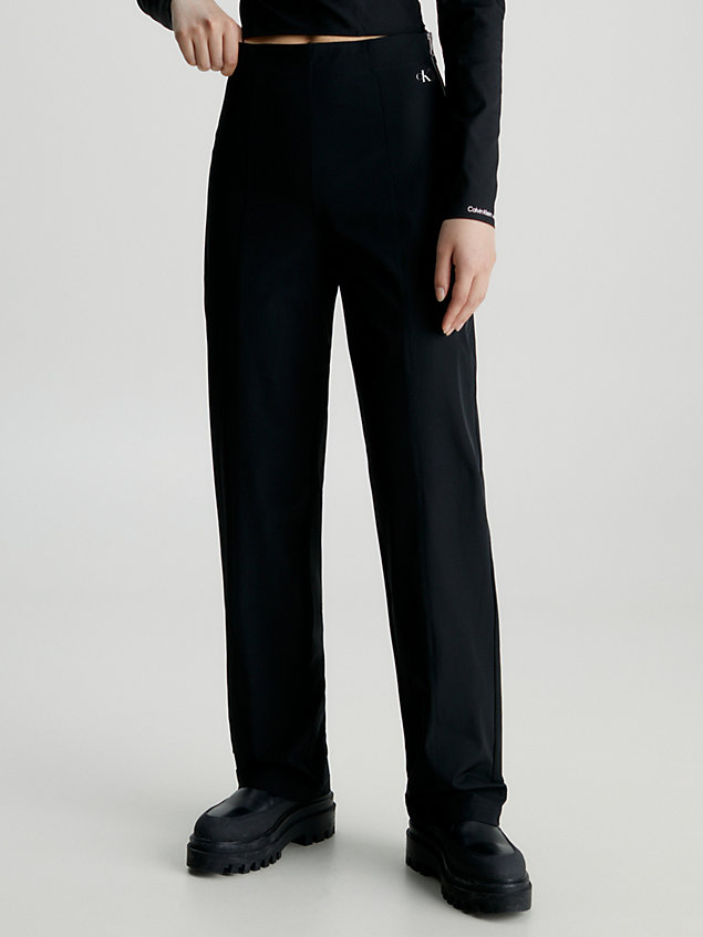 black wąskie spodnie z prostymi nogawkami dla kobiety - calvin klein jeans
