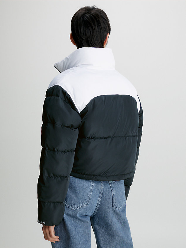 black colour block puffer jacket for women calvin klein jeans