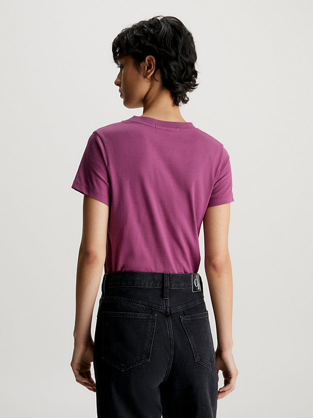 t-shirt con logo sfumato slim amaranth da donna calvin klein jeans