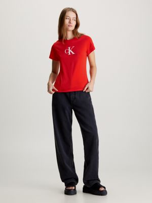 Calvin klein black and red t shirt sale