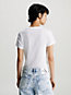 bright white schmales logo-t-shirt mit farbverlauf für damen - calvin klein jeans