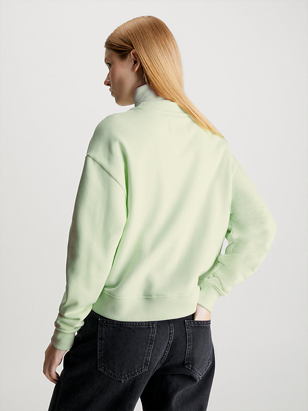 felpa con logo dal taglio relaxed green da donna calvin klein jeans