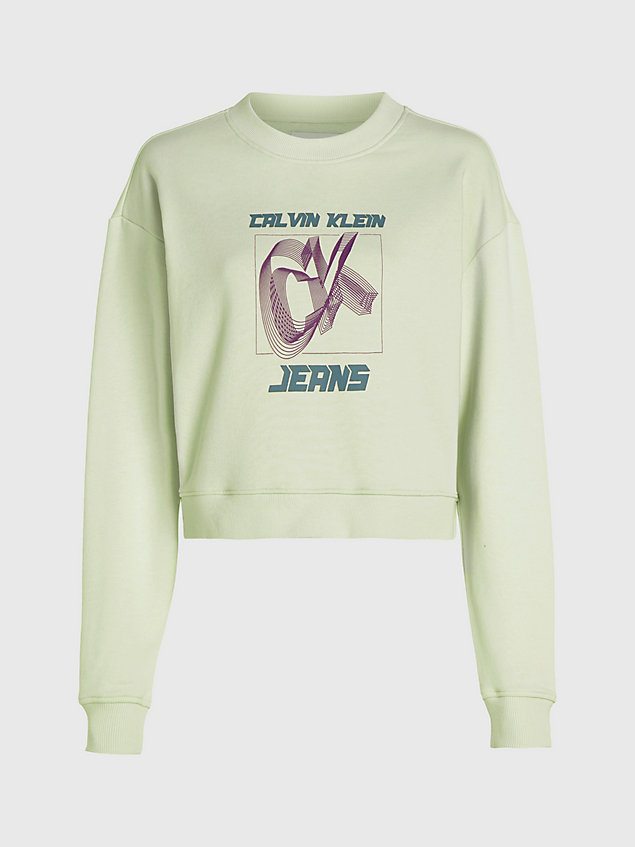 green relaxed logo sweatshirt for women calvin klein jeans