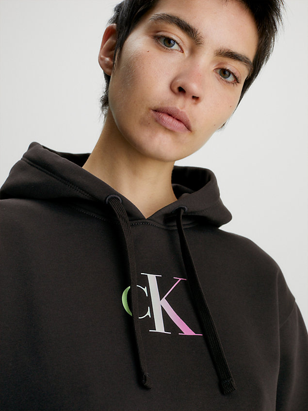 black oversized gradient logo hoodie for women calvin klein jeans