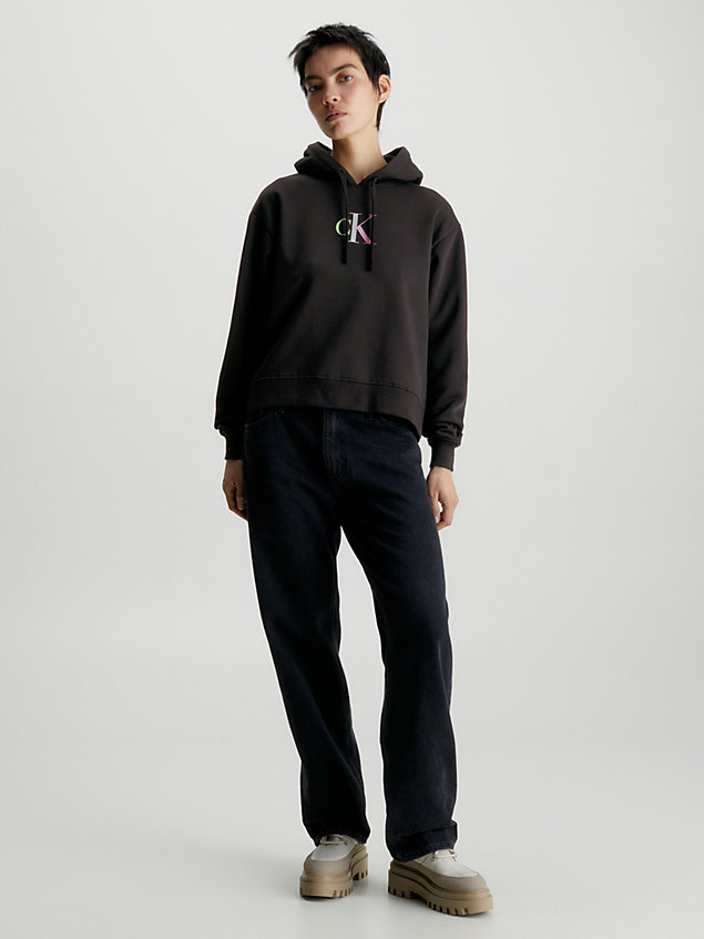 sudadera oversized con capucha y logo degradado black de mujer calvin klein jeans
