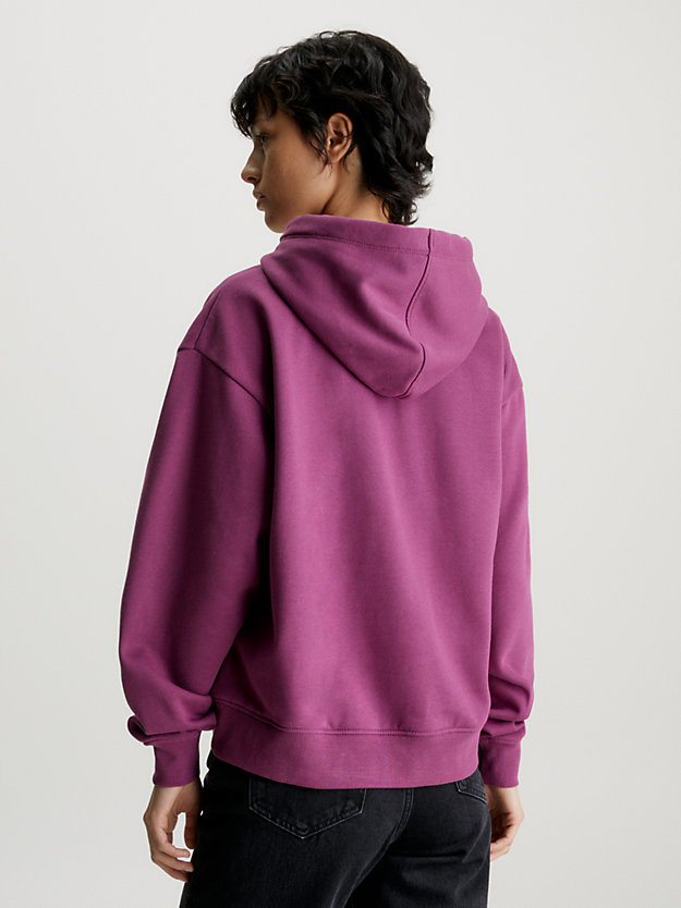 amaranth oversized hoodie met logo met kleurverloop voor dames - calvin klein jeans