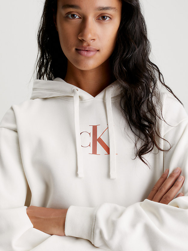 ivory oversized gradient logo hoodie for women calvin klein jeans