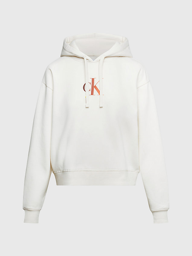 white oversized gradient logo hoodie for women calvin klein jeans