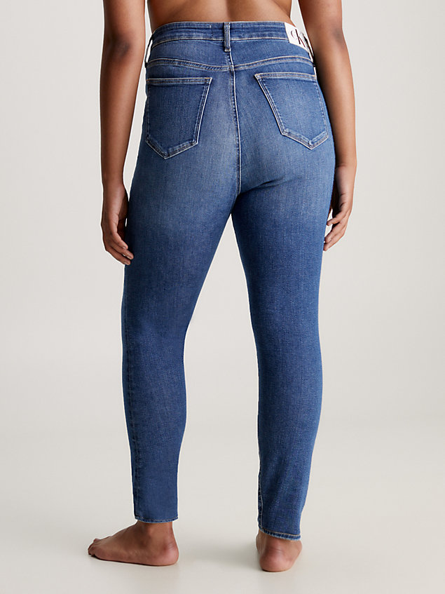 blue plus size high rise skinny jeans for women calvin klein jeans