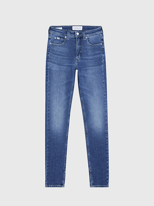 denim dark grote maat skinny jeans met hoge taille voor dames - calvin klein jeans