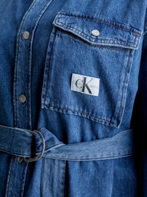 Denim-Hemdkleid mit Gürtel in großen J20J2223491AA | Größen Klein® Calvin