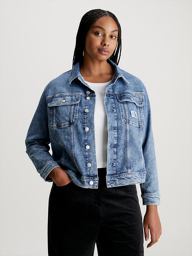 blue kurtka jeansowa plus size dla kobiety - calvin klein jeans