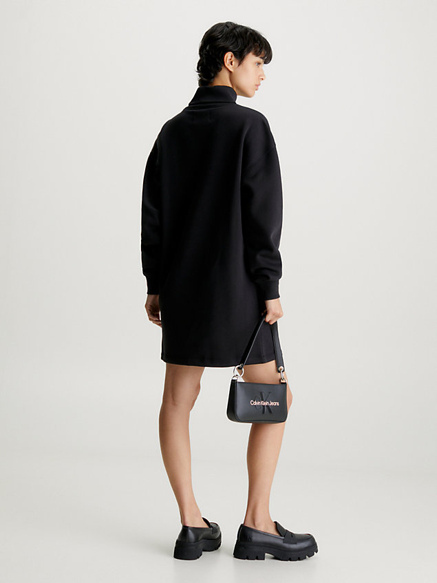 robe sweat avec monogramme black pour femmes calvin klein jeans