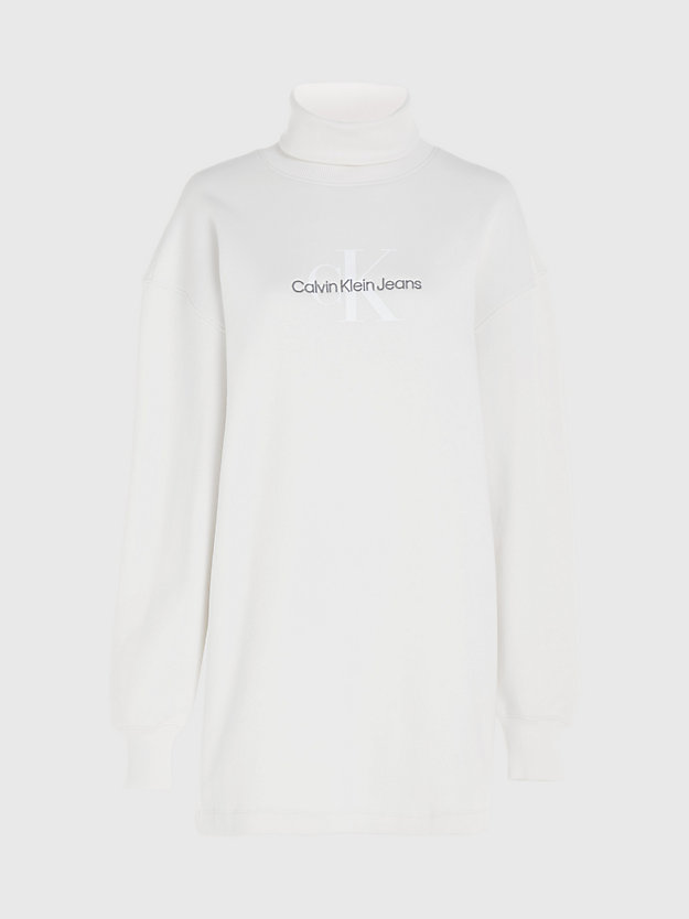ivory sweatshirtjurk met monogram voor dames - calvin klein jeans