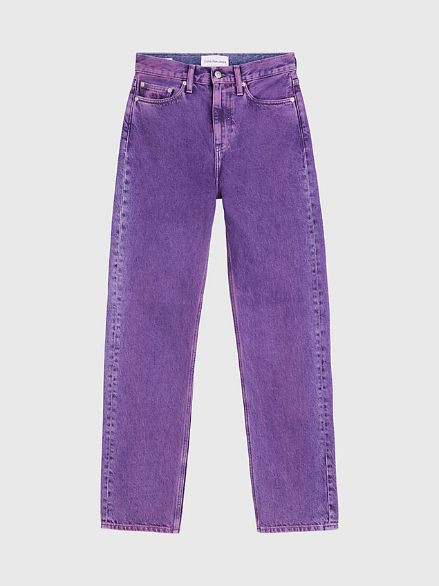 pink high-rise straight jeans für damen - calvin klein jeans