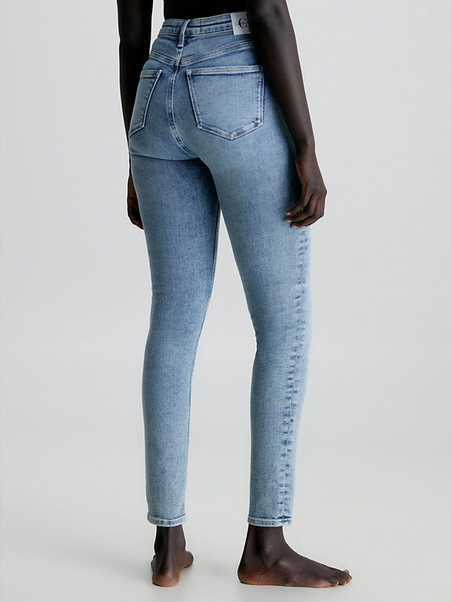 blue high rise skinny jeans voor dames - calvin klein jeans