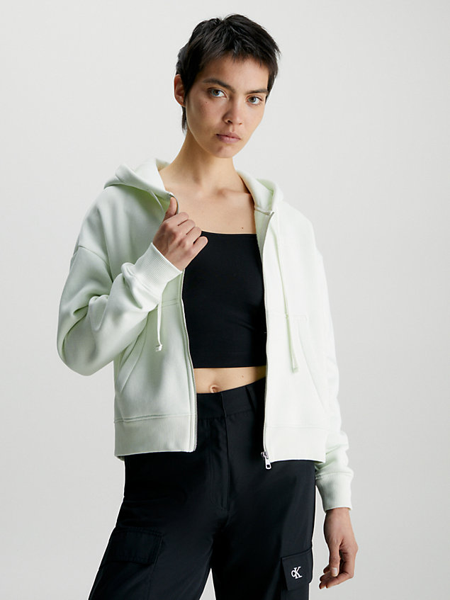 green back print zip up hoodie for women calvin klein jeans