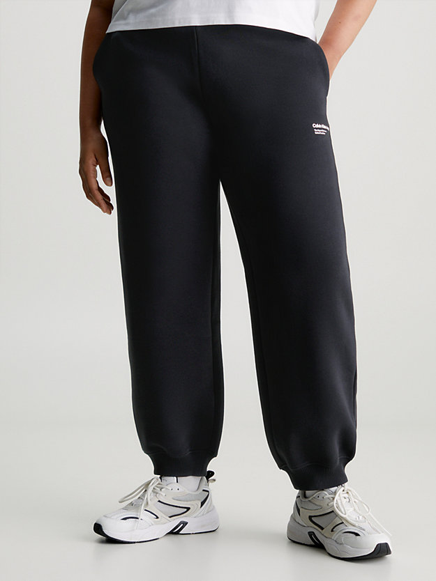 pantalon de jogging en polaire de coton ck black pour femmes calvin klein jeans