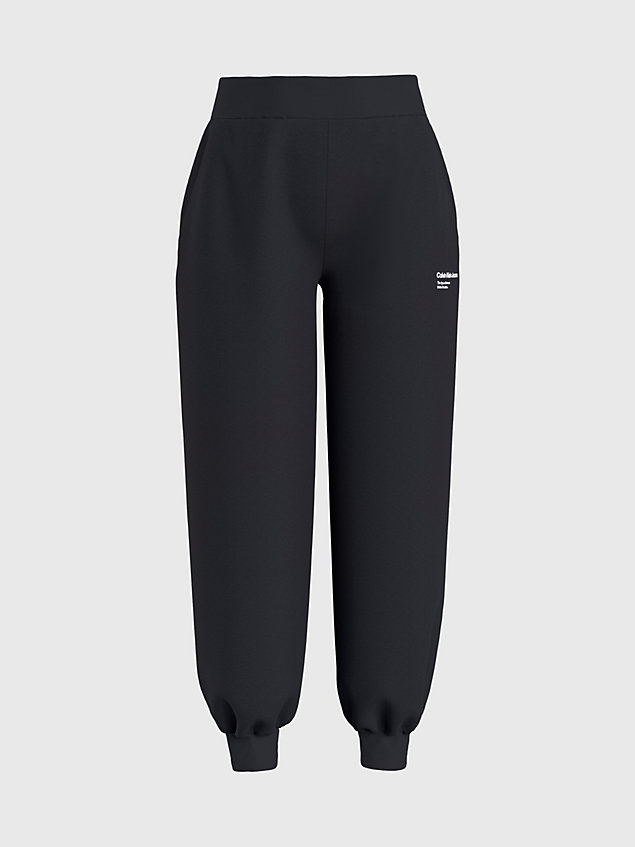 black cotton fleece joggers for women calvin klein jeans