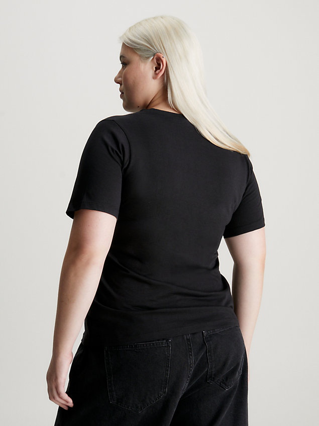 black logo-t-shirt mit farbverlauf in großen größen für damen - calvin klein jeans