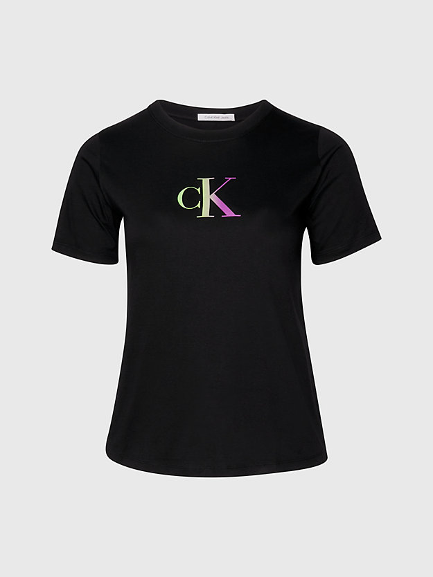 ck black plus size gradient logo t-shirt for women calvin klein jeans