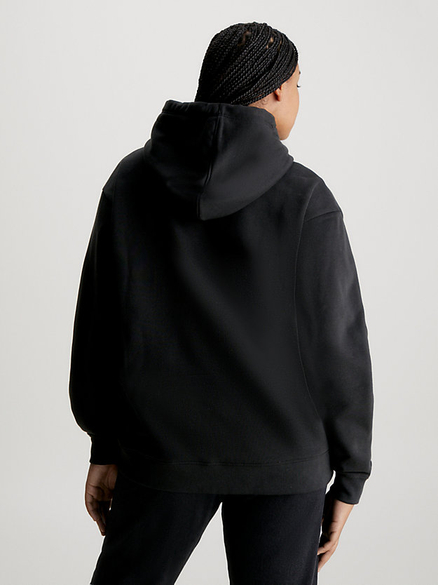 sweat-shirt à capuche grande taille avec logo dégradé ck black pour femmes calvin klein jeans