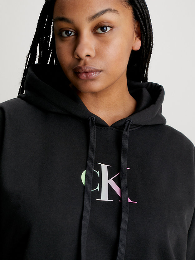 ck black plus size gradient logo hoodie for women calvin klein jeans