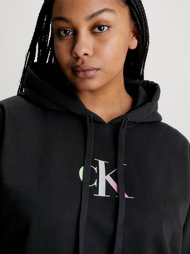 black plus size gradient logo hoodie for women calvin klein jeans