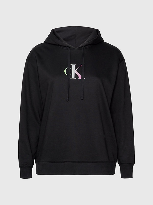 ck black grote maat hoodie met logo met kleurverloop voor dames - calvin klein jeans