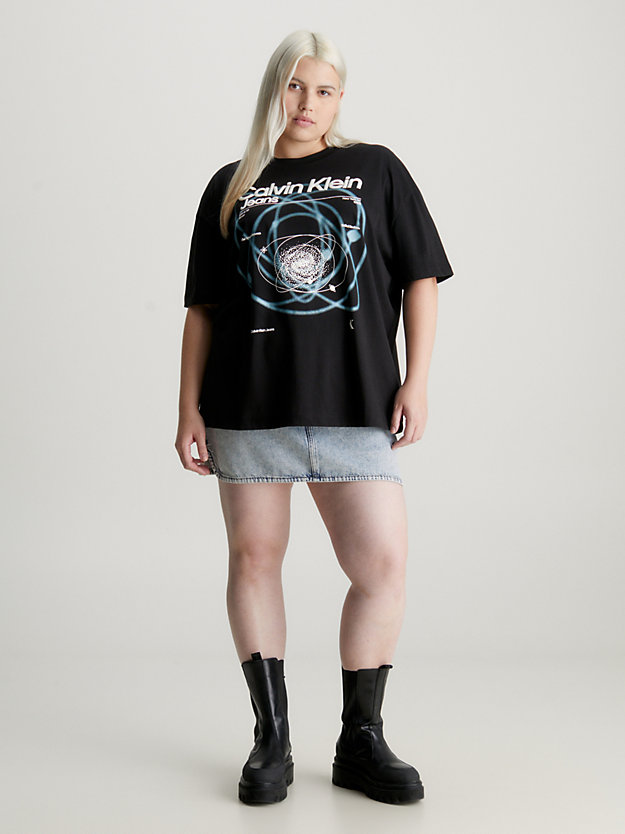 ck black plus size printed t-shirt for women calvin klein jeans