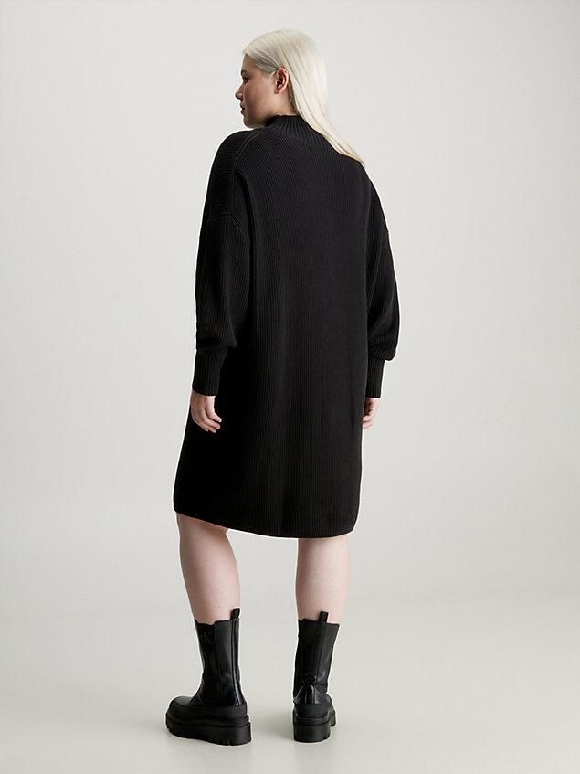 black plus size cotton jumper dress for women calvin klein jeans