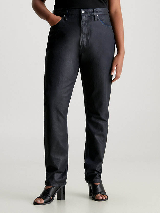 denim black slim straight coated jeans for women calvin klein jeans