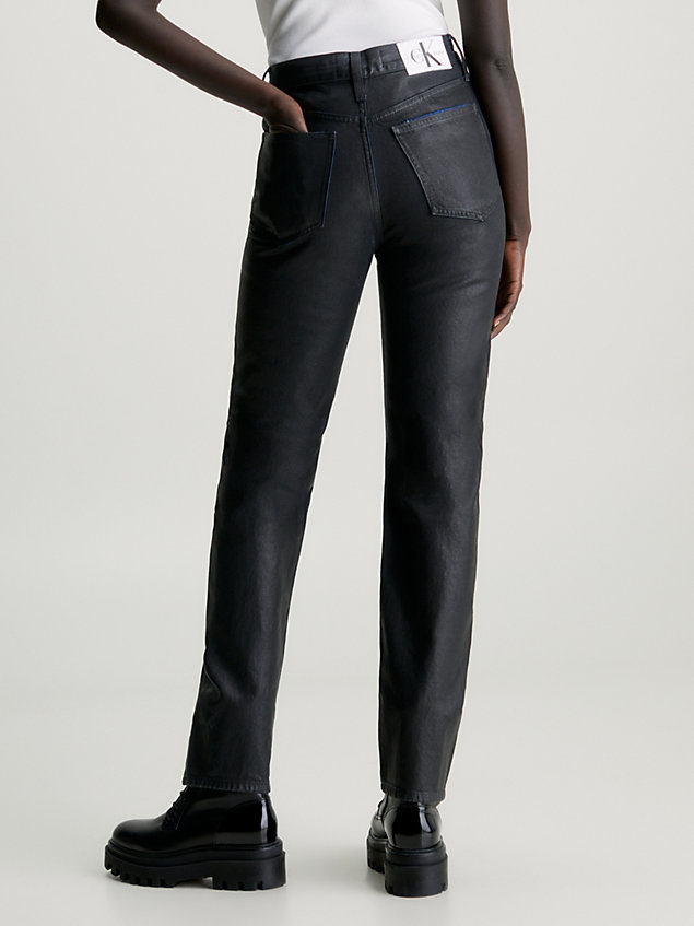jean slim straight enduit denim pour femmes calvin klein jeans