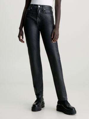 jeans slim straight revestidos denim de mujeres calvin klein jeans