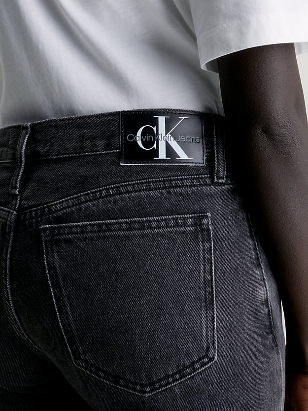 denim black straight jeans met lage taille voor dames - calvin klein jeans