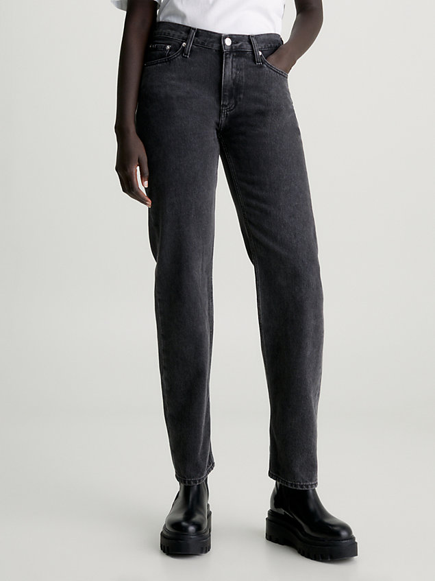 denim straight jeans met lage taille voor dames - calvin klein jeans