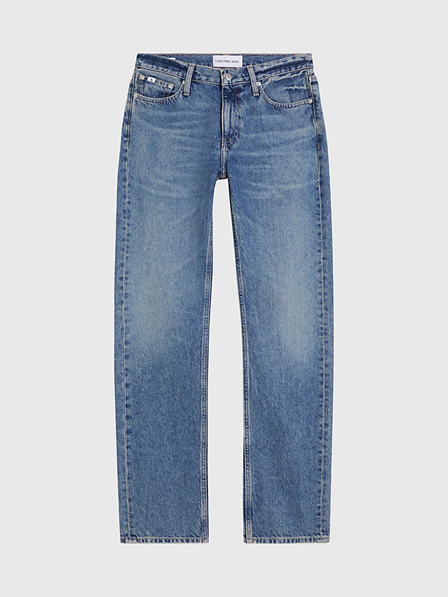 straight jeans de tiro bajo denim de mujer calvin klein jeans
