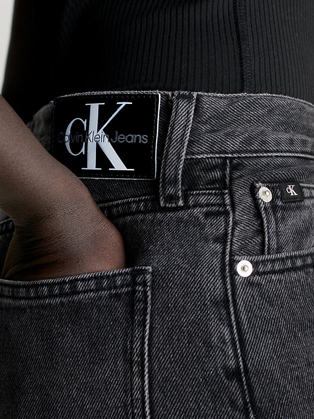 jeans slim rectos auténticos denim black de mujeres calvin klein jeans