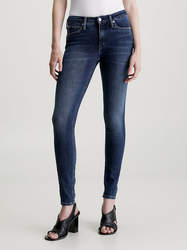 denim mid rise skinny jeans für damen - calvin klein jeans