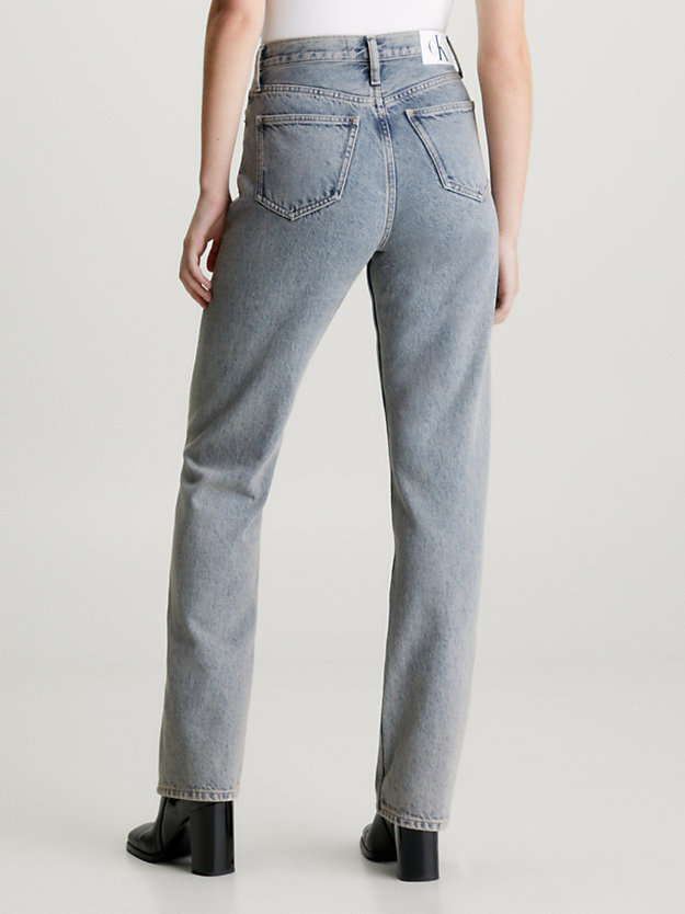 denim medium high rise straight jeans for women calvin klein jeans