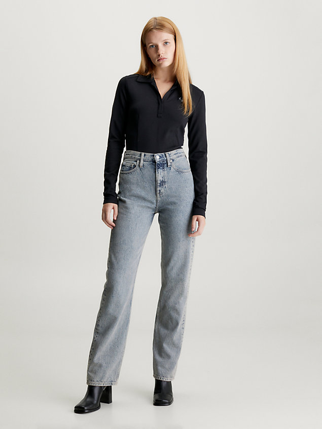 denim high-rise straight jeans für damen - calvin klein jeans