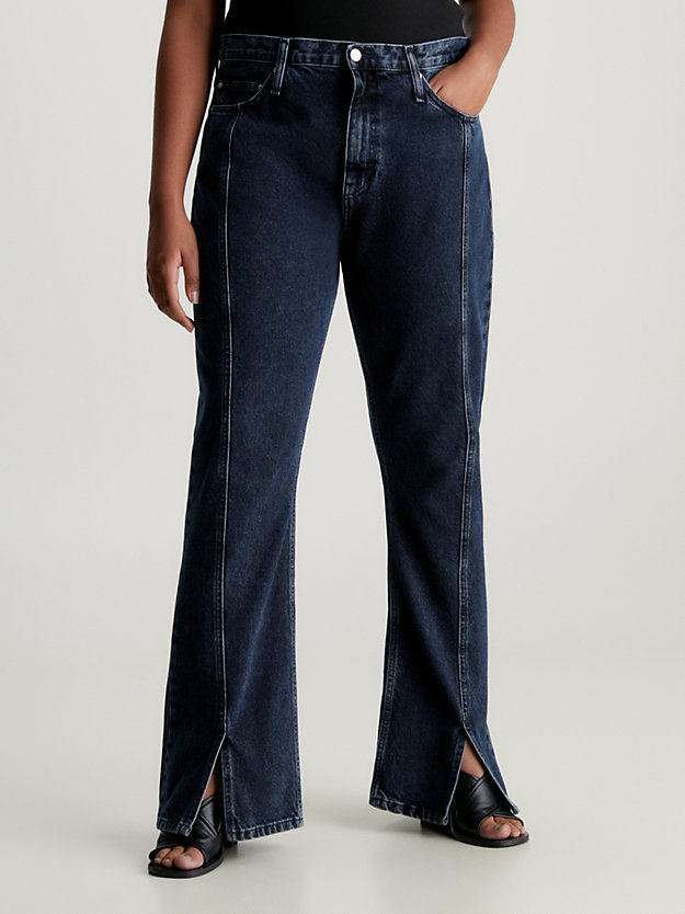 denim dark bootcut jeans met splitzoom voor dames - calvin klein jeans