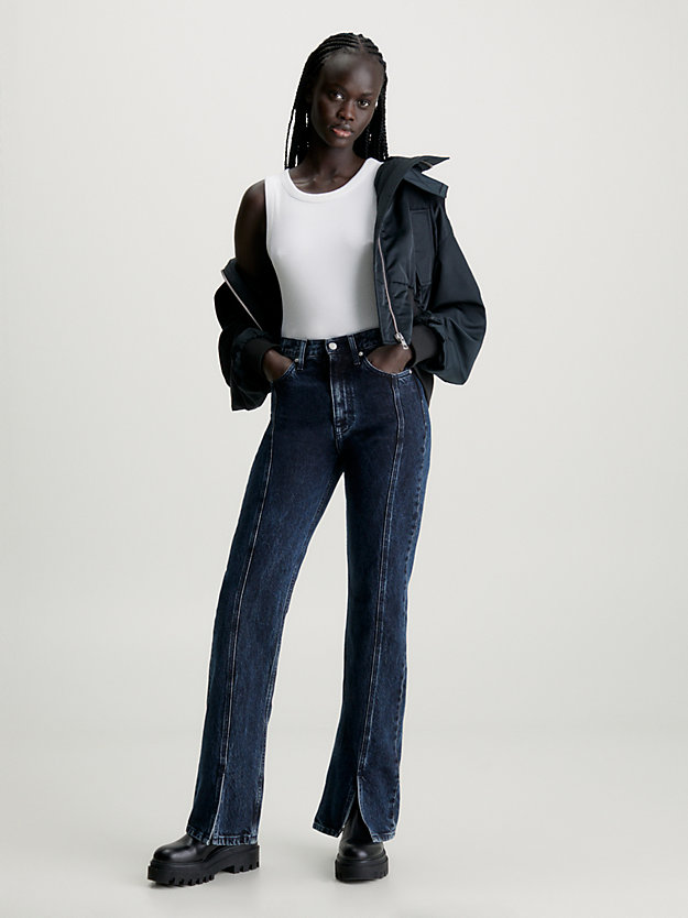 denim dark bootcut jeans met splitzoom voor dames - calvin klein jeans