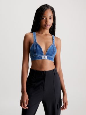 Calvin Klein Jeans BRALETTE - Blouse - denim medium/blue denim