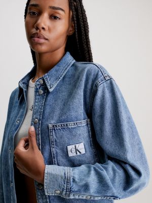 Calvin klein clearance denim shirt womens