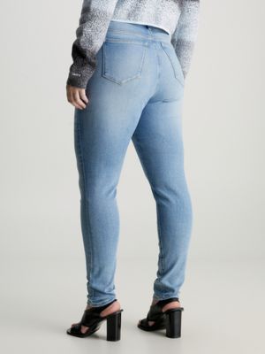 Women's Plus size High Waisted Skinny Jeans, Light Blue