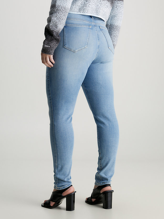 high rise skinny jeans de talla grande denim light de mujeres calvin klein jeans