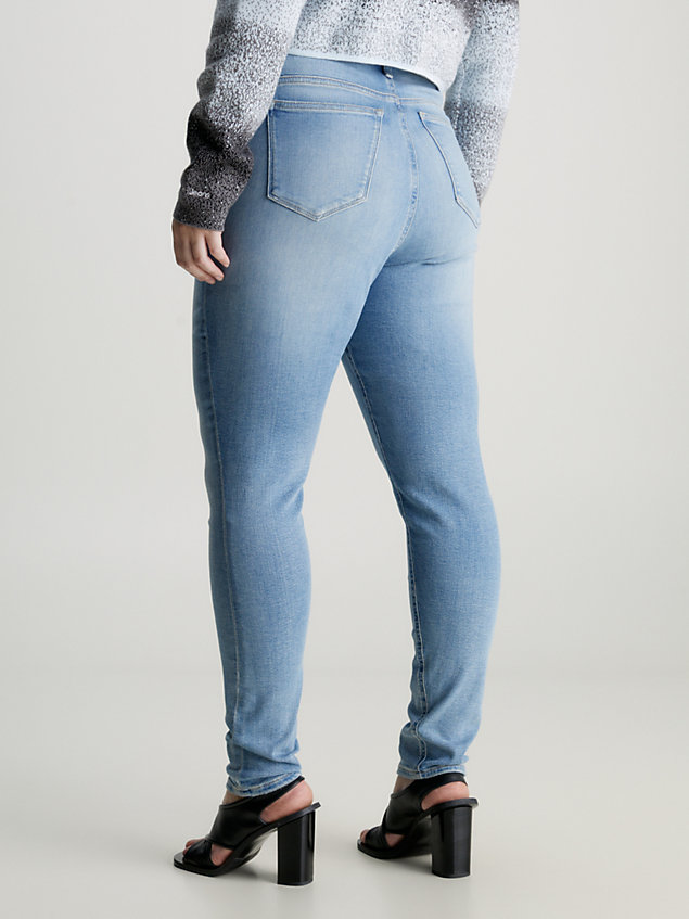 denim grote maat high rise skinny jeans voor dames - calvin klein jeans