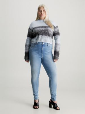 Plus size best sale light denim jeans