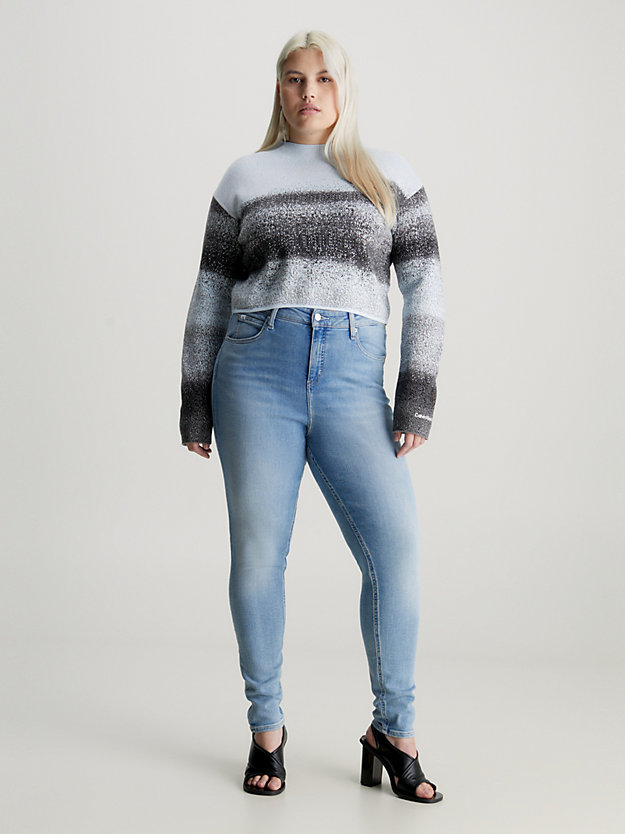 high rise skinny jeans de talla grande denim light de mujeres calvin klein jeans